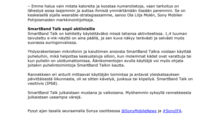SmartWear-tiedote