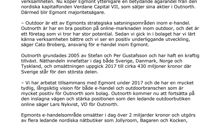 Egmont köper ledande e-handlare inom outdoor