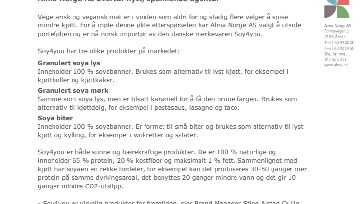 Alma Norge AS overtar nytt, spennende agentur