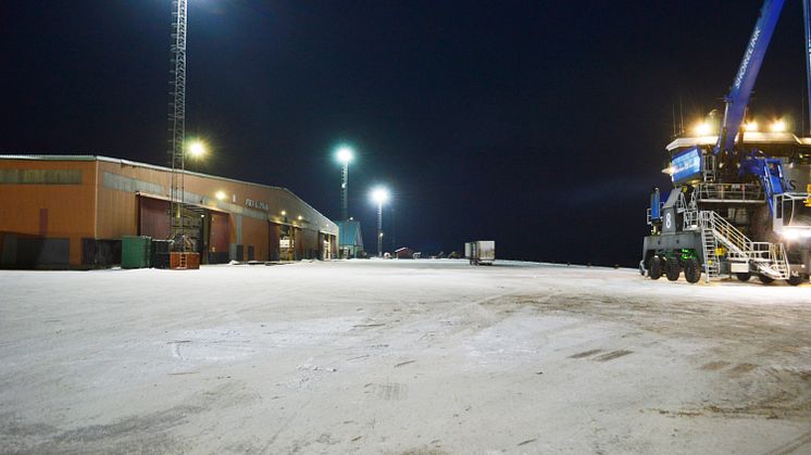 Mastbelysning Piteå Hamn