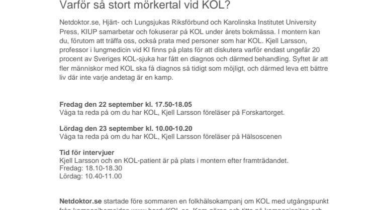 Varför så stort mörkertal vid KOL? 