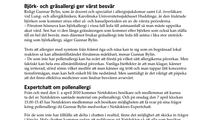 Pollenallergi kan ge nedstämdhet 