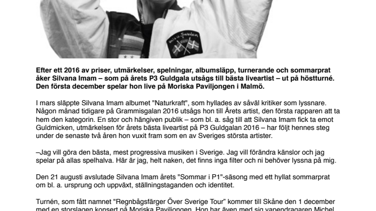 Silvana Imam åker ut på höstturné - kommer till Moriska Paviljongen 1 december