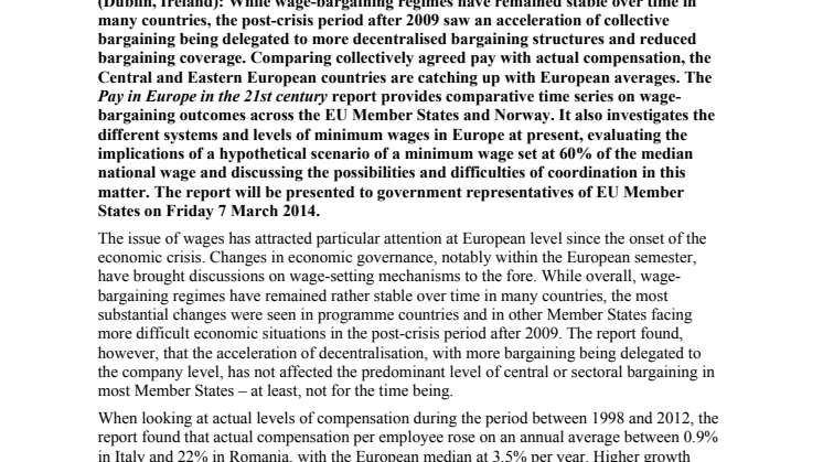 Wage setting mechanisms and minimum wages under the spotlight in Europe