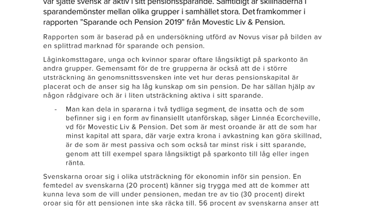 Tydliga vinnare och förlorare på marknaden för sparande och pension