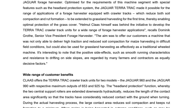 JAGUAR TT-100_pressmeddelande från CLAAS