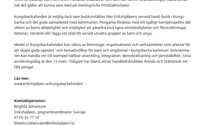Dags att söka stipendium ur Kungsbackafonden
