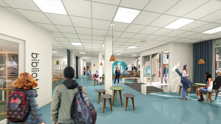 Visualiseringsbilder av Communityskolan
