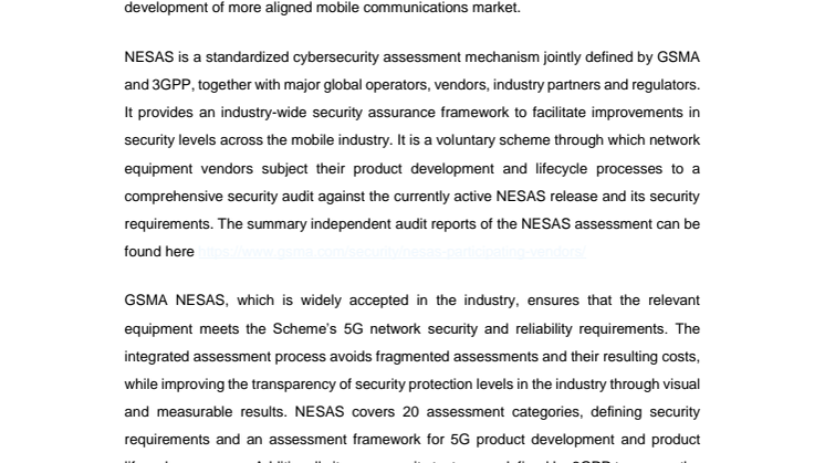 Huawei 5G passes GSMA’s Network Equipment Security Assurance Scheme.pdf
