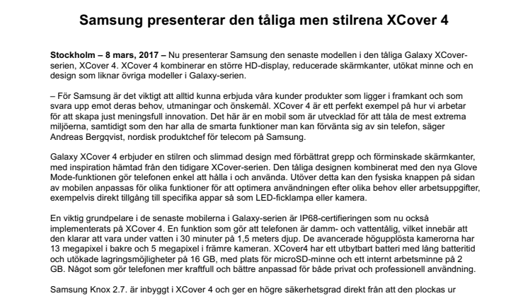 Samsung presenterar den tåliga men stilrena XCover 4 