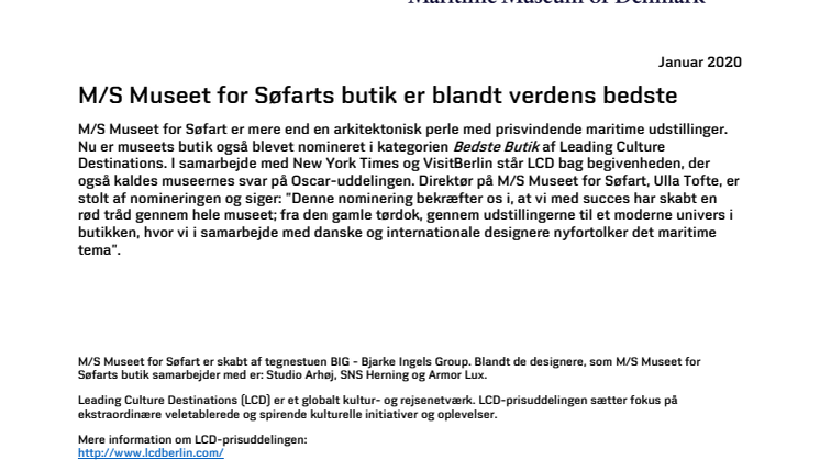M/S Museet for Søfarts butik er blandt verdens bedste