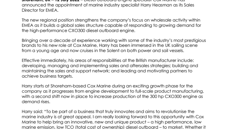 12 July 22 - Cox Marine Appoints EMEA Sales Director.pdf