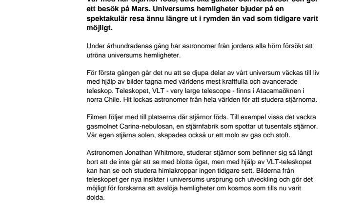 Universums hemligheter utforskas på Cosmonova
