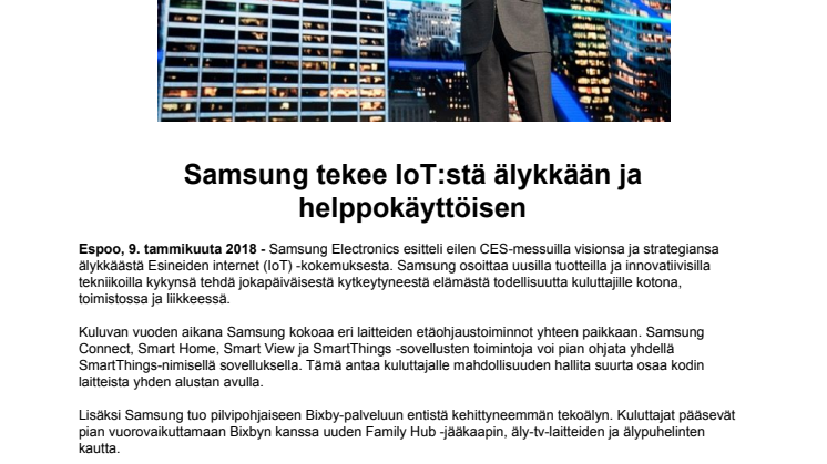 Samsung tekee IoT:stä älykkään ja helppokäyttöisen
