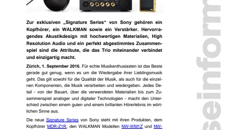 Neue High-End Audio Produkte von Sony mit überragender Soundqualität 