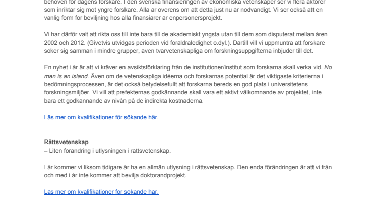 Årets utlysningar 2013