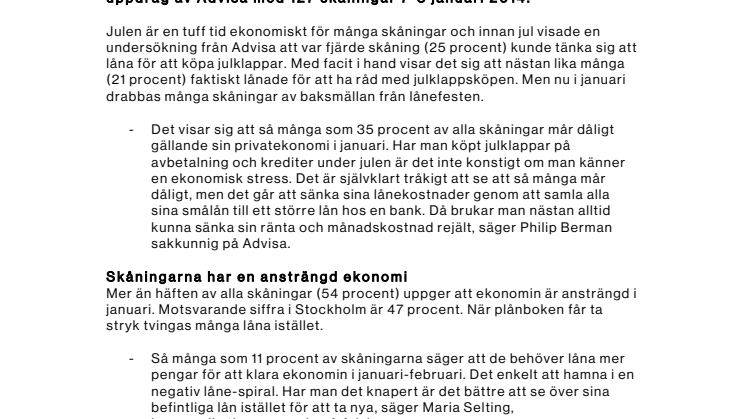 Var femte skåning lånade till julklappar