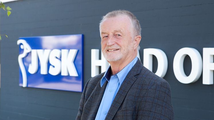 Lars Larsen outside JYSK Nordic's international head office in Brabrand, Denmark.
