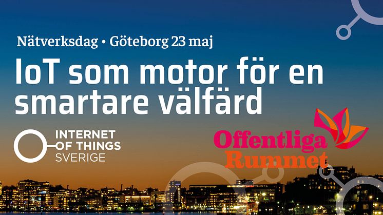 Syntolkning: En stadsbild med Rubriken och logotyperna framför. 