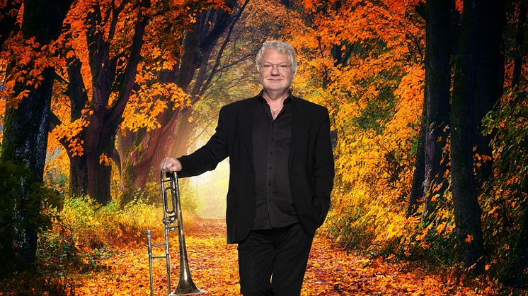 Åke Lännerholm trombon, foto Mats Bäcker,  form Jennifer Andersson