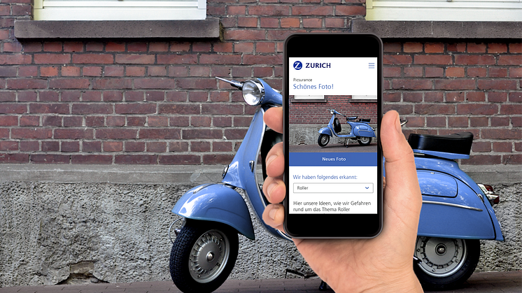 Screenshot der Web-Anwendung Picsurance von Zurich.