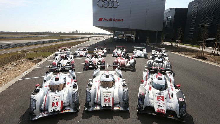 13 Le Mans vindere på Audis anlæg ved Neuburg