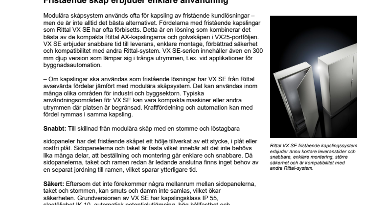 Fristående skåp erbjuder enklare användning