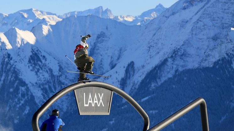 Jesper Tjäder under Laax Open. Foto: @fisparkandpipe.