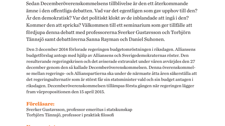 Demokratiseminarium om Decemberöverenskommelsen