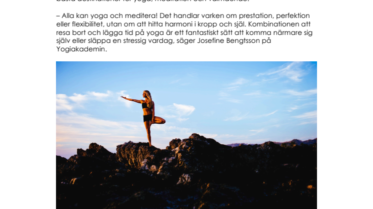 Yoga och meditation i magiska miljöer