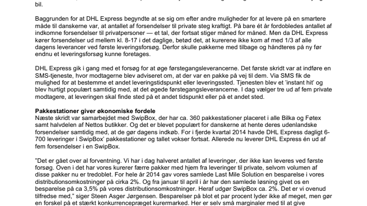 SMS og pakkeautomater er en dobbelt sejr for kurerfirma 
