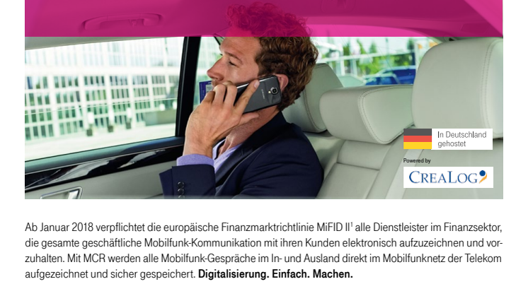 Der Mobile Communication Recording-Produktflyer der Deutschen Telekom 