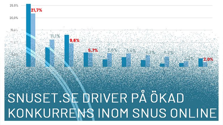 Den dominerande E-handlaren inom snus, vitt snus och vape har tappat cirka en femtedel av sin marknadsandel