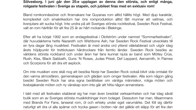 Sveriges Största Rockfestival firar ett kvarts sekel med exklusiv rom