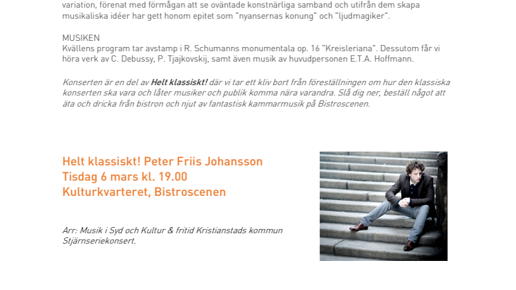 Ljudmagikern Peter Friis Johansson på Bistroscenen