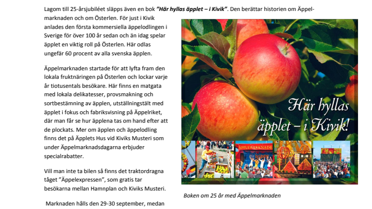 25-årsjubileum för Äppelmarknaden i Kivik