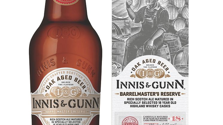 Innis & Gunn Barrelmaster’s Reserve  – unik ale lagrad på ekfat från Highlands som tidigare lagrat 18-årig single malt whisky 