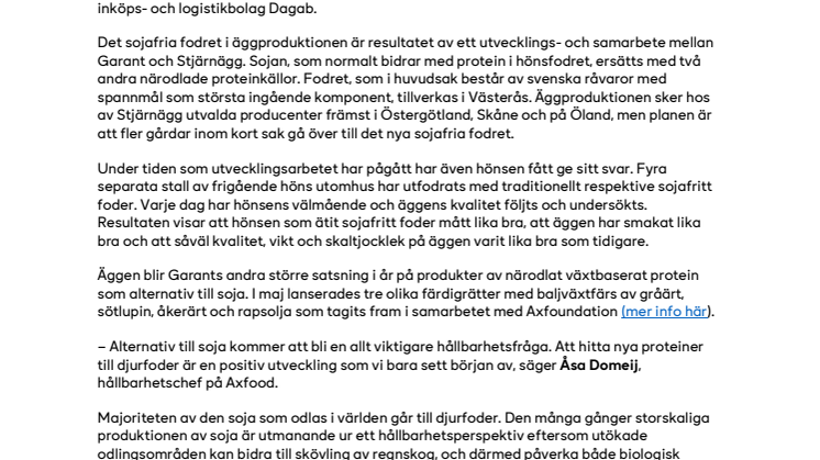 Garant först med ägg från höns med sojafritt foder