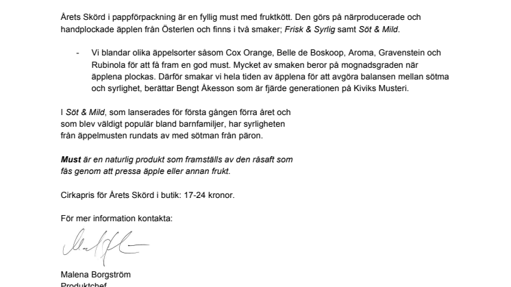 Årets äppelmust från Österlen är här