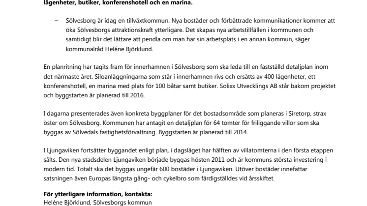 Mer än 1000 nya bostäder byggs i Sölvesborg 