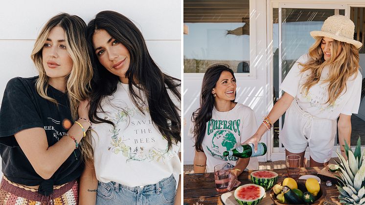 Hanna & Sara Montazami i t-shirtar från den egna kollektionen