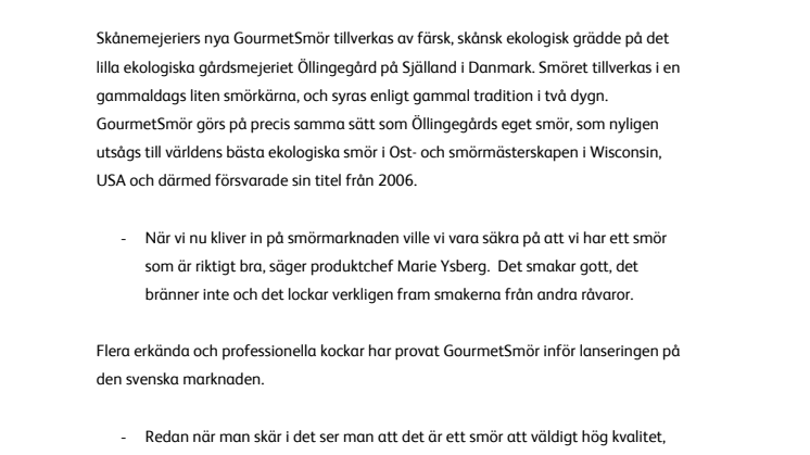 Skånemejerier lanserar världens bästa smör