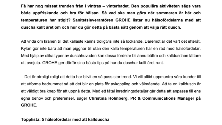 Mindre stress och bättre immunförsvar: Därför ska du duscha kallt året runt