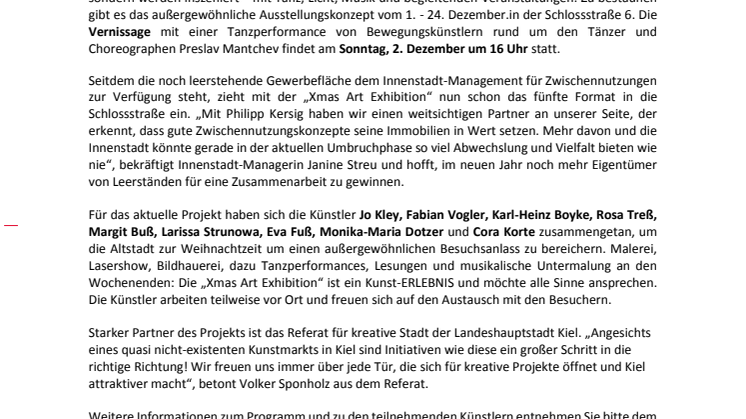  Neue Zwischennutzung im Kieler Schlossquartier -  Xmas Art Exhibition