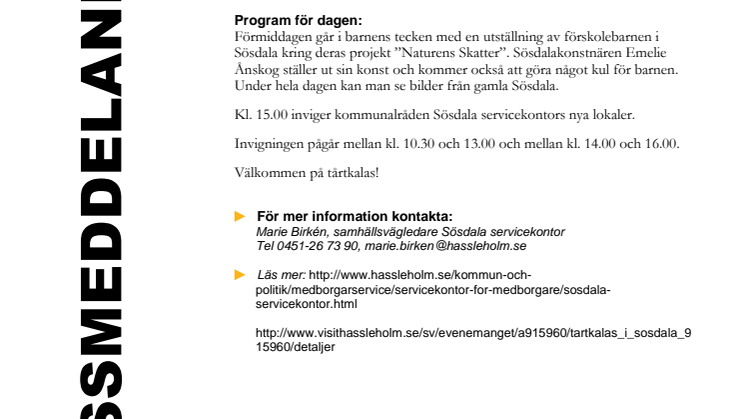 Nya lokaler för servicekontoret i Sösdala