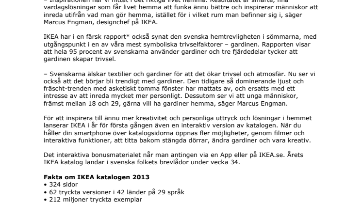 Textil och trivsel årets tema i interaktiv  IKEA katalog 