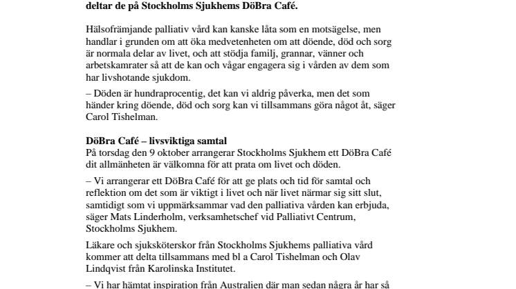 DöBra Café – för samtal om livet och döden