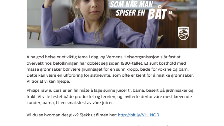 Philips vil hjelpe barna dine å spise grønnsaker