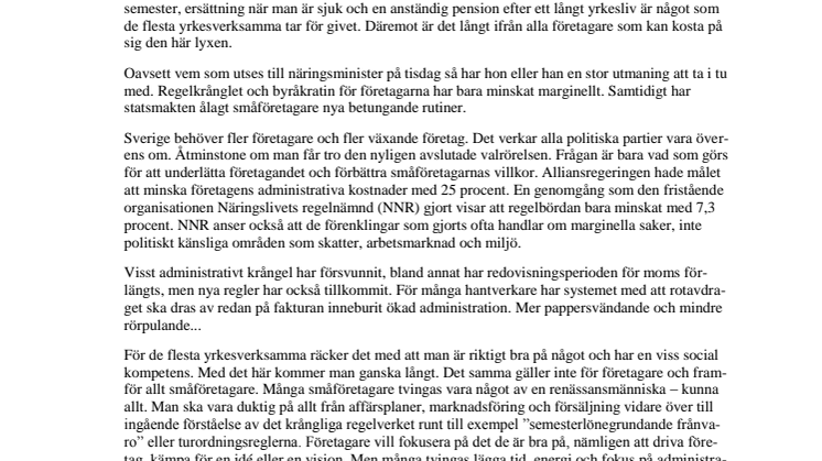 Livsfarligt att bli företagare