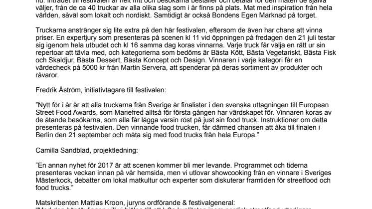 Nordiska Mästerskapen i Food Truck hålls för tredje året i rad i Mariefred.